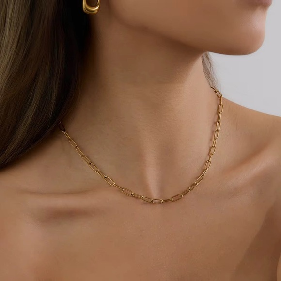 18K Gold Plated Chain Necklace - Picture 1 of 5